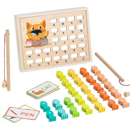 Whrcy Magnetisches Angelspiel für Kinder, magnetisches Angelspiel aus Holz,Feinmotorikspielzeug mit Zahlen | Feinmotorik-Spielzeug, Farbsortierung, Vorschul-Lernen, Formsortierer, pädagogisches von Whrcy