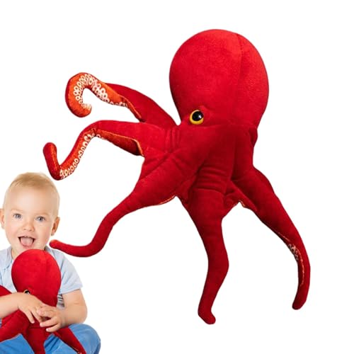 Whrcy Oktopus-Plüschpuppenspielzeug,Oktopus-Plüschspielzeug - Gefüllte Meerestiere Spielzeug Weiche Plüschpuppe - Weiches Plüschkissen mit Meerestieren für Hochzeit, Zuhause, Weihnachten von Whrcy