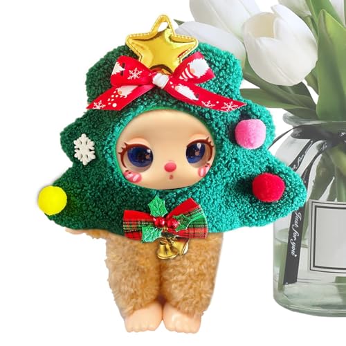 Whrcy Plüschfigur Puppe Kleidung - Weihnachtsbaum Schneemann Form Plüsch Puppe Kopfbedeckung - Urlaub Puppe Kostüm Plüsch Figur Dress Up Set für Freunde Familie von Whrcy