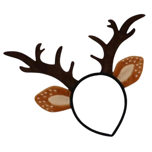 Whrcy Rentier Stirnband Erwachsene, Niedliches Realistisches Hirschgeweih Stirnband, Tierohren Stirnband für Cosplay Hirsch Kostüm, Weihnachtszubehör Boppers Hüte für Weihnachten Urlaub von Whrcy