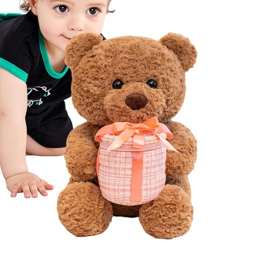 Whrcy Süßes Bärenplüschspielzeug, gefüllte Bärenpuppe - Ausgestopfte entzückende Bear Animal Doll | Valentinstag Doll Holding Decorated Box für Home Decoration von Whrcy