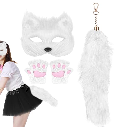 Whrcy Wolfskostüm Für Erwachsene Frauen, Rollenspiel Kostüm, Rollenspiel Zubehör Niedliche Dekorative Pfotenhandschuhe Maske Schwanz Für Halloween Cosplay Maskerade Whrcy Wolfskostüm Für Erwachsene Frauen, Rollenspiel Kostüm, Rollenspiel Zubehör Niedliche Dekorative Pfotenhandschuhe Maske Schwanz Für Halloween Cosplay Maskerade von Whrcy