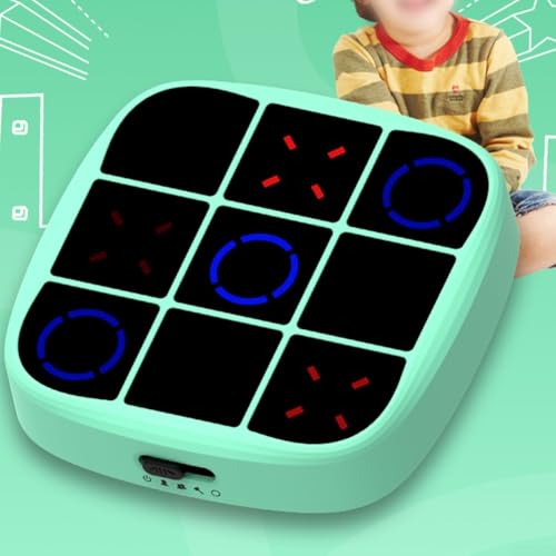 -Tic -Tac Toe Bolt Spiel, Hand-Puzzle-Spielkonsole, tragbare Reisespiele für Autofahrt, Brettspiele für Kinder und Erwachsene ab 3 Jahren, Blau von Whychstore