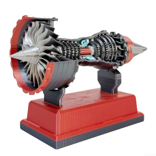 Whychstore TR900 Turbofan-Motormodell, Turbofan-Motormodell, 12 cm, elektrische Stoßdämpfer-Motorfunktion (rot) von Whychstore