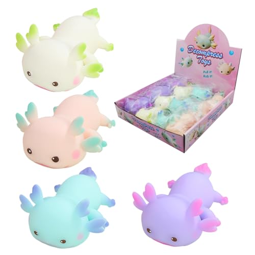 12pcs Squish Spielzeug süße Axolotl -Spielsachen, weiche Flexible langsame Squish -Kugeln, Stressabbau Squeeze Spielzeug für Erwachsene Kinder Squish Bälle von Whyzsjnclg