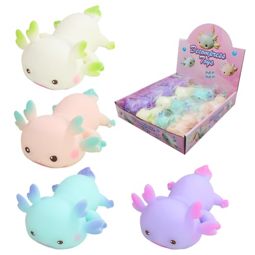 12pcs Squish Spielzeug süße Axolotl -Spielsachen, weiche Flexible langsame Squish -Kugeln, Stressabbau Squeeze Spielzeug für Erwachsene Kinder Squish Spielzeug von Whyzsjnclg