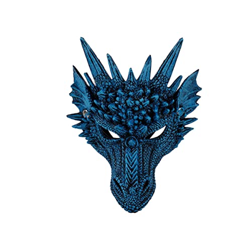 Halloween Party Face Cover kreativ 3D Animal Dragon Face Cover Cosplay Kostüm Accessoire Carnival Party Lustiges Gesicht Cover für Weihnachten Halloween Ostern 1PC Blue Party Face Cover Cover von Whyzsjnclg