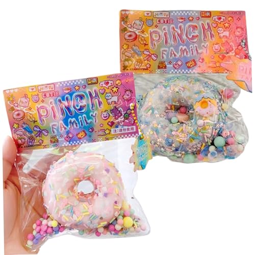 Squeeze Toy 2pcs süße Donut-förmige Dekompressionsspielzeug lebendiges Stressspielzeug mit Zubehör für Kinder Mädchen Frauen Frauen von Whyzsjnclg