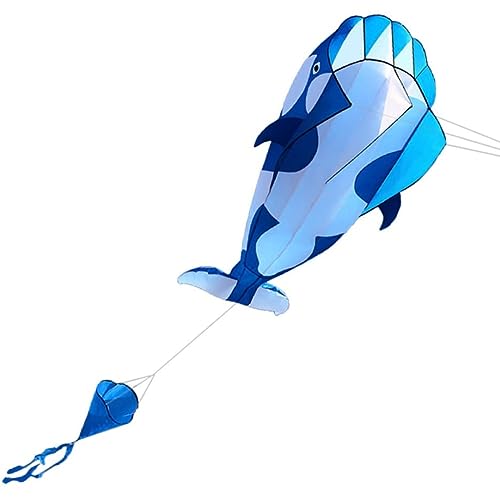 Whyzsjnclg 3D Frameless Kite weicher Parafoil Riesenwal Großer Strand Kite Kinder Kinder lustige Spielzeug Blau weiße rahmenlose Drachen von Whyzsjnclg