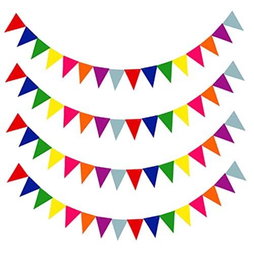 Whyzsjnclg Bunting Banner Triangle Bunting Flags für Geburtstag Hochzeit Garten Festivals Party Dekoration 4PCS Bunte Bunting Dekorationen von Whyzsjnclg