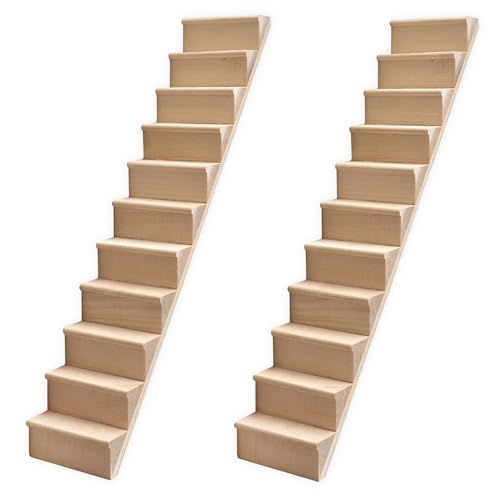 Whyzsjnclg Dollhouse Treppe 2pcs Armless Miniatursimulation Holzpuppenhaus Treppe für Dachboden DIY 1:12 Skalierende Dekorative Puppenhauszubehör Miniaturmöbel von Whyzsjnclg