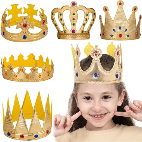 Whyzsjnclg Geburtstagshut, 6pcs Geburtstagskronen für Kinder, 6 Stoffkrone mit Acryljuwestern, exquisit für Cosplay -Party von Whyzsjnclg