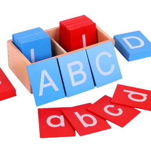 Whyzsjnclg Montessori -Buchstaben, Alphabet -Flash -Karten, niedrigere und Kapitalkoffer -Sandpapierbuchstaben, frühe Bildung für Kinder von Whyzsjnclg