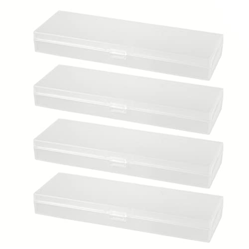 Whyzsjnclg Plastikstiftkasten durchscheinende Frosted Stationery Case Office Supplies mit Scharnierdeck von Whyzsjnclg