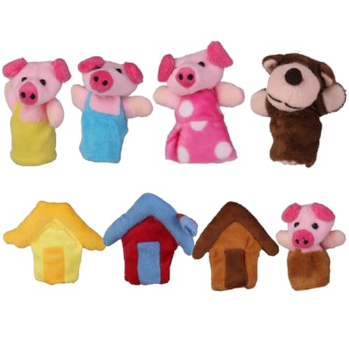 Whyzsjnclg Tierfingerpuppen, kleine Schweine Fingerpuppen, 8pcs Mini weiche Plüschkindfinger -Fingerpuppen, süße Fingerpuppen Fingerpuppen von Whyzsjnclg