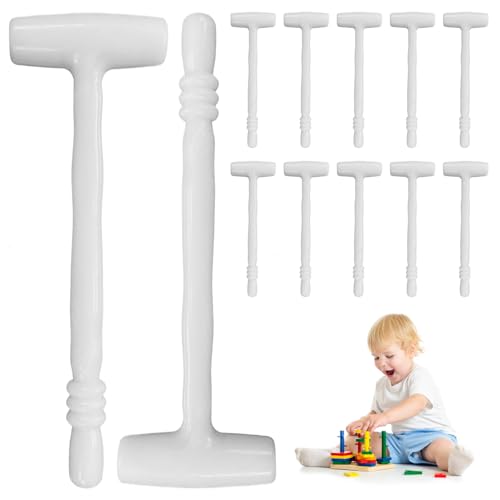 Whyzsjnclg Toy Hammer 12pcs 5 x1,7 Zoll weißes Kunststoff -Kleinkind Hammer Spielzeug kleine Blöcke Assembly Hammer für Mädchen Jungen Kinderblöcke Spielzeug Spielzeughammer von Whyzsjnclg