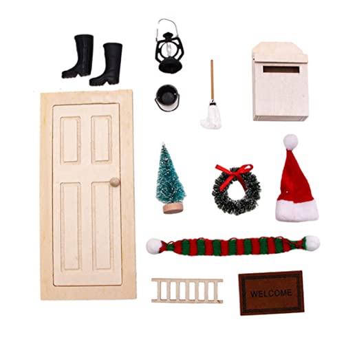 Whyzsjnclg Weihnachtspuppenhausmöbel 12pcs Simulation Mini Weihnachtsbaumtür Leiter Mailbox Garten Möbel Puppenhaus Accessoires Style 2 Simulationsmöbel Spielzeug von Whyzsjnclg