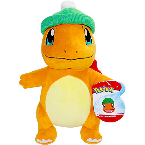 Pokémon Charmander mit Feiertagsmütze, 20,3 cm, Plüsch mit einzigartigem Accessoire von Pokémon