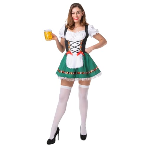 Bayerisches Oktoberfest-Kostüm für Erwachsene, für Damen, Grün von Wicked Costumes