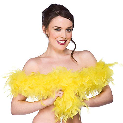 Deluxe Feather Boa Super Soft Lady Feather Boa/Yellow 60g/1.7m von Wicked Costumes