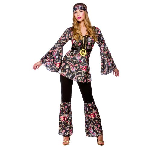 Unbekannt Hippie Peace Loving Gorgeous Ladies Fancy Dress Costume von Wicked Costumes