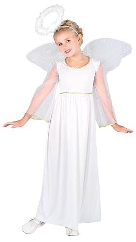 Heavenly Angel With Wings and Halo Kinderkostüm, 5-7 Jahre von Wicked Costumes