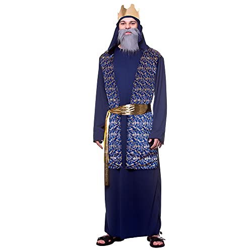 Kostüm für Erwachsene, Weise Man, Übergröße, Blau von Wicked Costumes