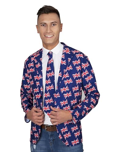 Royal Wedding Great Britain Jacket & Tie Fancy Dress Costume Outfit Adults-Extra Large von Wicked Costumes