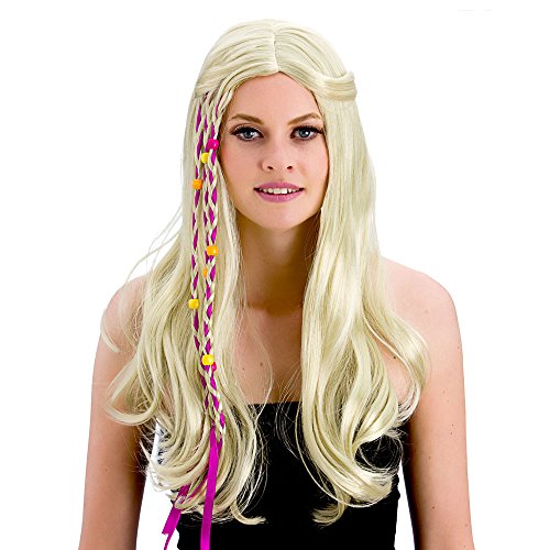 Stylische 60er Blonde Hippie Perücke Karneval / Halloween Kostüm Accessoire von Wicked Costumes