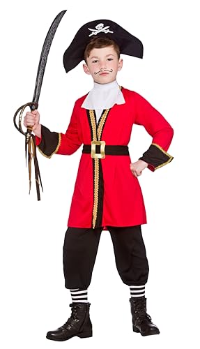 Unbekannt Pirate Captain (5-7) - Kids Fancy Dress Costume von Wicked Costumes