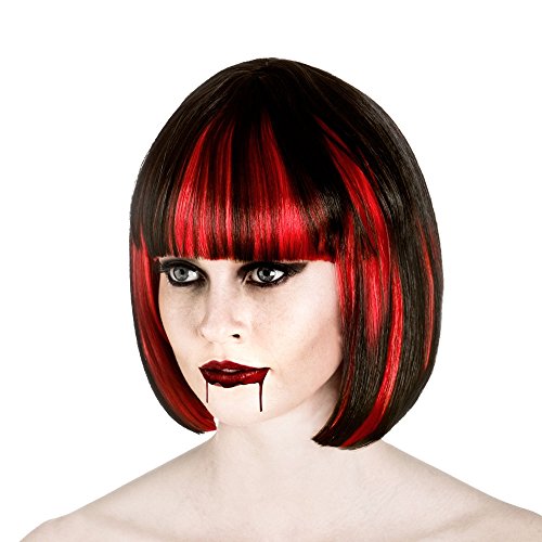 Wicked Costumes Damen Vampir Schwarz und Rot Halloween-Perücke von Wicked Costumes