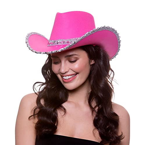 Wicked Costumes Texanischer Cowboy-Hut für Erwachsene, Kostüm- und Partyzubehör, Hot Pink, Pailletten von Wicked Costumes