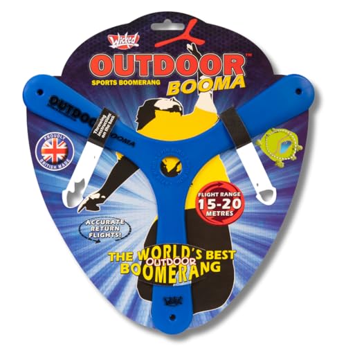 Wicked WKOUT-B Outdoor Booma | Der weltweit Beste zurückkehrende Sportboomerang | Fortschrittliches Tri-Blade-Design für stabilen, präzisen Rückflug | Blau, Large von Wicked