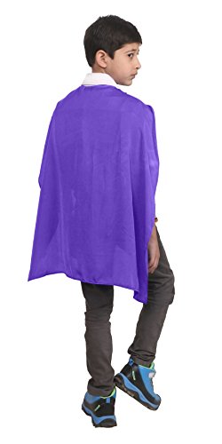 WickedFun® Kids Deluxe Satin Umhang Unisex Kinder Vampir Dracula Umhang Hexe Cosplay Halloween Weihnachten Verkleidung Kostüm Zubehör (Lila-55.9 cm) von WickedFun