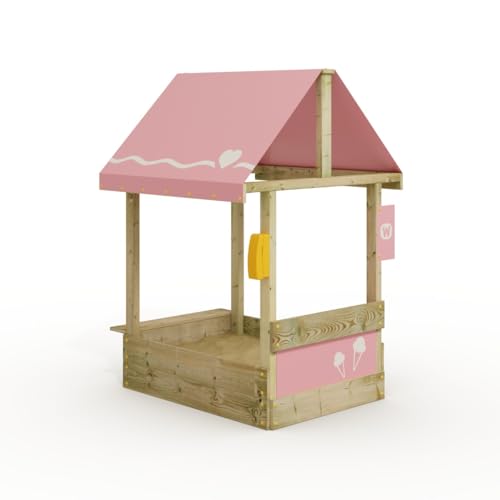 Wickey Sandkasten Dinky mit pastellpinkem Dach - Sandbox 114 x 84 cm - imprägniertes Massivholz von Wickey