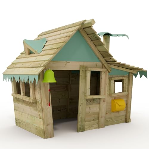 Wickey Spielhaus Casita - Kinderspielhaus aus Holz, Gartenhaus für Kinder, extrem witterungsbeständig - aus kesseldruckimprägniertem Massivholz - Pastellblau von Wickey