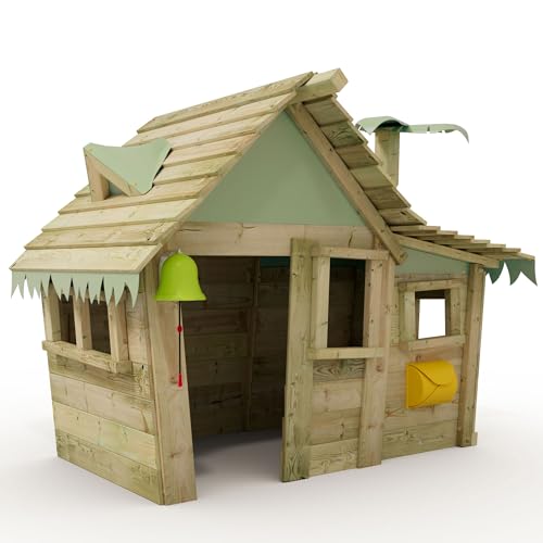 Wickey Spielhaus Casita - Kinderspielhaus aus Holz, Gartenhaus für Kinder, extrem witterungsbeständig - aus kesseldruckimprägniertem Massivholz - pastellgrün von Wickey