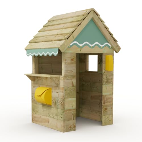 Wickey Spielhaus Cottage - Kinderspielhaus aus Holz, Gartenhaus für Kinder, extrem witterungsbeständig - aus kesseldruckimprägniertem Massivholz - Pastellblau von Wickey