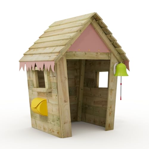 Wickey Spielhaus Stable - Kinderspielhaus aus Holz, Gartenhaus für Kinder, extrem witterungsbeständig - aus kesseldruckimprägniertem Massivholz - Pastellpink von Wickey