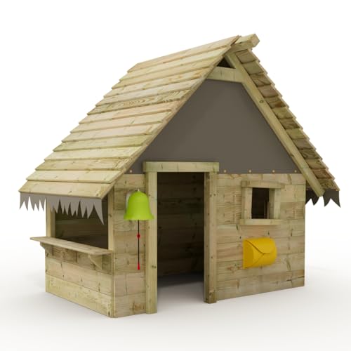 Wickey Spielhaus Tipi - Kinderspielhaus aus Holz, Gartenhaus für Kinder, extrem witterungsbeständig aus kesseldruckimprägniertem Massivholz - grau von Wickey