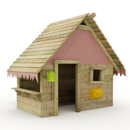 Wickey Spielhaus Tipi - Kinderspielhaus aus Holz, Gartenhaus für Kinder, extrem witterungsbeständig aus kesseldruckimprägniertem Massivholz - pastellpink von Wickey