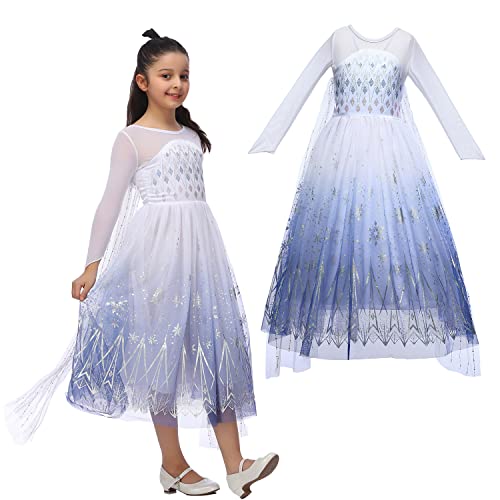 Wiclin Elsa hat sich für die mädchen angezogen Ein kleid für queen snow Kleid für mädchen, prinzessin Halloween als weihnachtskostüme 3T-4T/110 von Wiclin