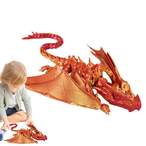 Wiclnyg 3D-Gedruckter geflügelter Drache,3D-Gedruckter Drache - Mystery Dragon Fidget Spielzeug,Artikulierter geflügelter Drache, Kristalldrache-Zappelspielzeug, Chefschreibtischdekorationen, von Wiclnyg