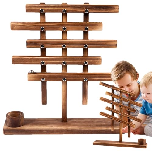 Wiclnyg Ball-Schwebebalken-Spielzeug, Tischspiel für Kinder - Tisch-Brettspiel aus Holz für Mädchen - Interaktives Eltern-Kind-Spiel, kreatives Lernspielzeug für die Reise von Wiclnyg