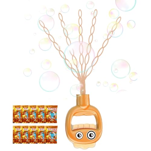 Wiclnyg Seifenblasenstab für Kinder,Sommer-Sprudelstäbe,32 Löcher Lächelndes Gesicht Design Blasengebläse Partygeschenk | Seifenblasen-Stick mit lächelndem Gesicht als Partygeschenk mit 10 von Wiclnyg