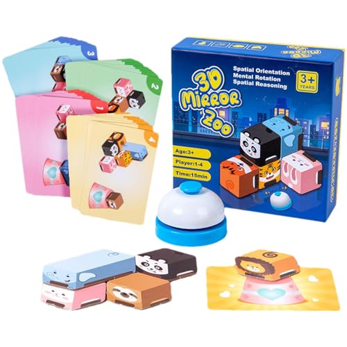 Wiclnyg Tierpuzzle für Kinder,-Tierpuzzle - Lustige Puzzle-Spielzeuge,Lernspielzeug-Papierpuzzle für Kinder, Bunte Spiegel-Tierpuzzles, Spiele für Kinder ab 3 Jahren von Wiclnyg