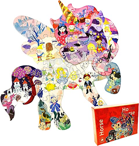 Puzzles für Kinder Alter 3-5, 60 Stück Pferd Jigsaw Puzzle für Kinder, Kinder Puzzles Alter 8-10, Kleinkind Puzzles für Kinder Jungen Mädchen Geburtstag Party Familie Spiel Favorit liefert von Widisun