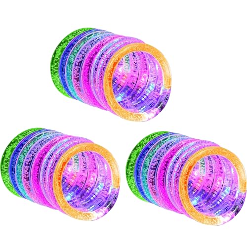 Widisun 18 Stück LED Leuchtarmbänder Armband Kinder Blinkende Armbänder in der Dunkelheit Glowstick Armband, Beleuchtendes Spielzeug für Geburtstagsparty Geschenke, Armreif für Kinder Erwachsene von Widisun