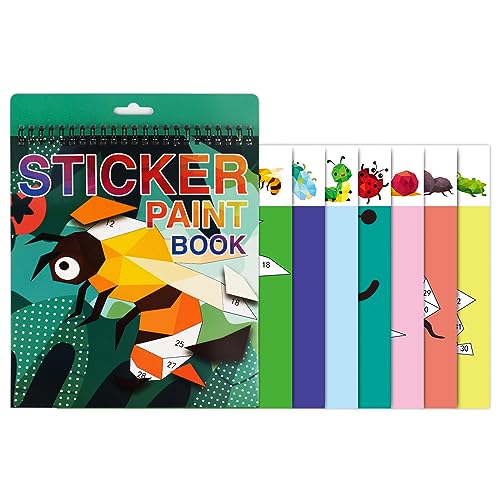 Widisun Insekten stickerbuch wiederverwendbar, Farbe Aufkleber Bücher, Aufkleber Bücher für Kinder oder Kleinkinder, Aufkleber Buch für 2 3 4 5 Jahre alt Mädchen Jungen Geburtstag Geschenke von Widisun