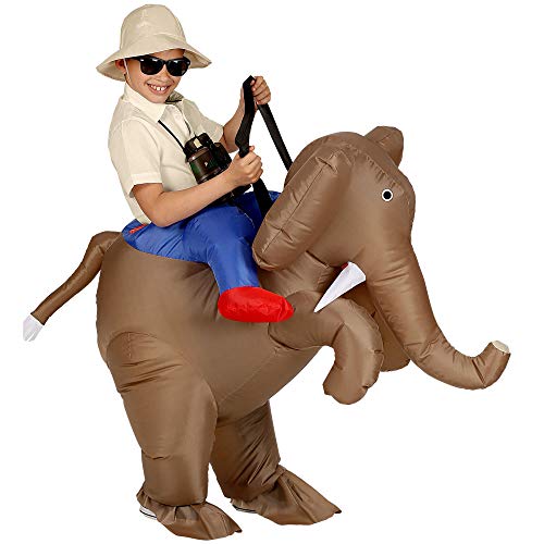 Widmann - Kinderkostüm Entdecker auf Elefanten, aufblasbares Kostüm, Karneval, Mottoparty von W WIDMANN MILANO Party Fashion